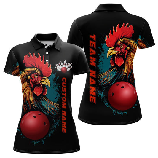 Personalisierte Hühner-Bowling-Shirts für Damen - Bowling-Polo-Shirts für Bowling-Team-Liga - P5290 - Climcat