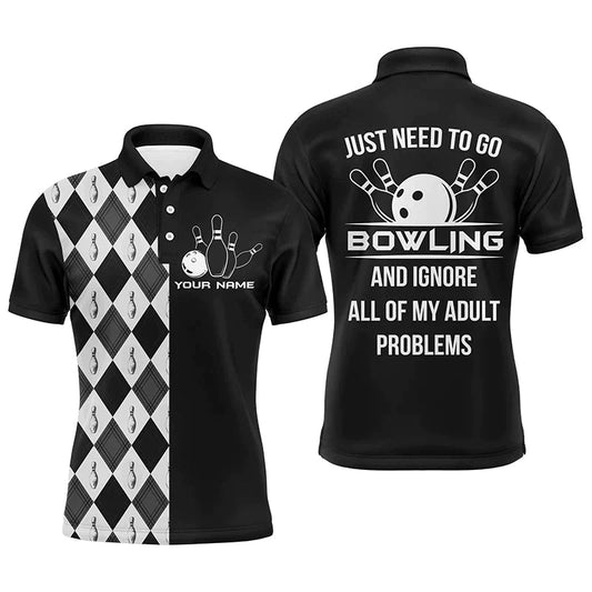Personalisiertes Bowling Herren Polo Shirt, Einfach zum Bowling gehen, Herren Bowlers Trikot B70 - Climcat
