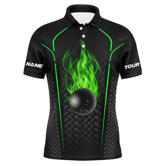 Personalisiertes Bowling-Shirt für Herren | Individuelles Polo Bowling Trikot | 3D Bowling Team Shirt für Herren | Grün Q6770 - Climcat