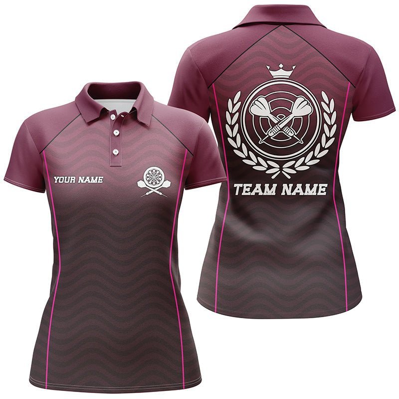 Personalisiertes Polo-Shirt mit verflochtenen winkenden Darts, individuell anpassbares Darts-Shirt für Frauen Dart-Trikot B195 - Climcat