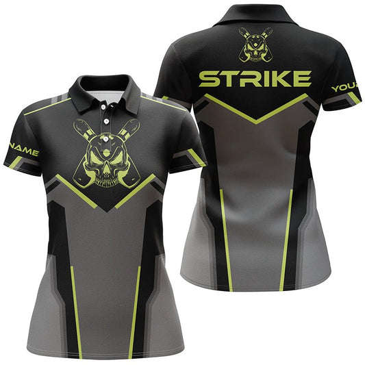 Retro Bowling Polo Shirts für Damen - Personalisiertes Bowling Team Liga Trikot - Strike Bowling Shirts Q6245 - Climcat