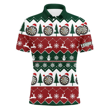 Weihnachtsbaum Schneeflocken Herren Darts Polo Shirt, individuell anpassbares Weihnachts-Darts-Shirt für Männer R353 - Climcat