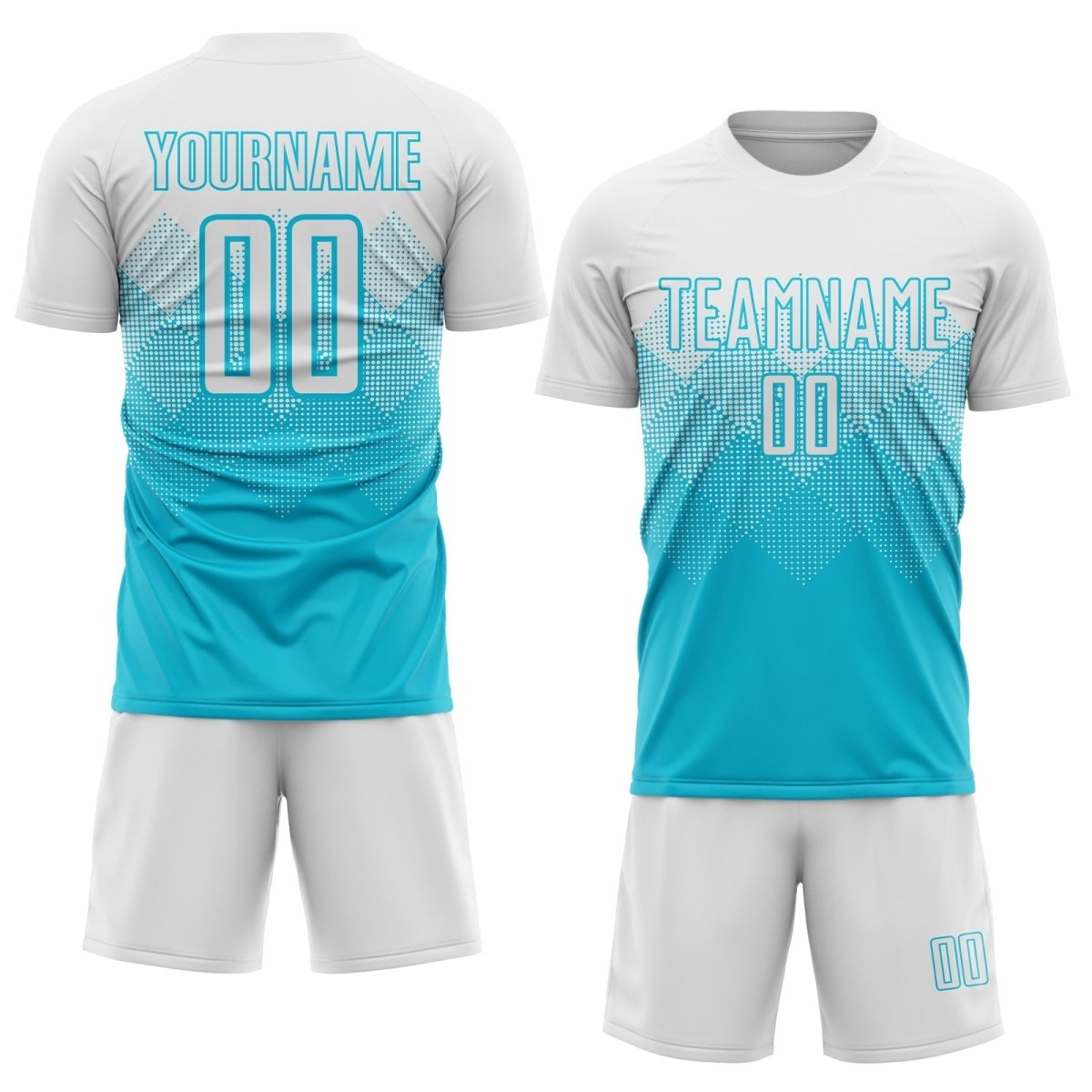 Benutzerdefiniertes Lakes Blau Weiß Sublimations Fußballtrikot G164 - Climcat