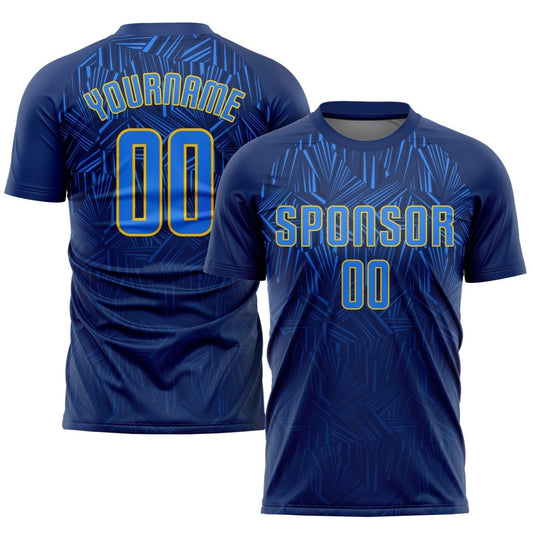 Benutzerdefiniertes Marineblau - Gold Sublimations - Fußballtrikot F652 - Climcat