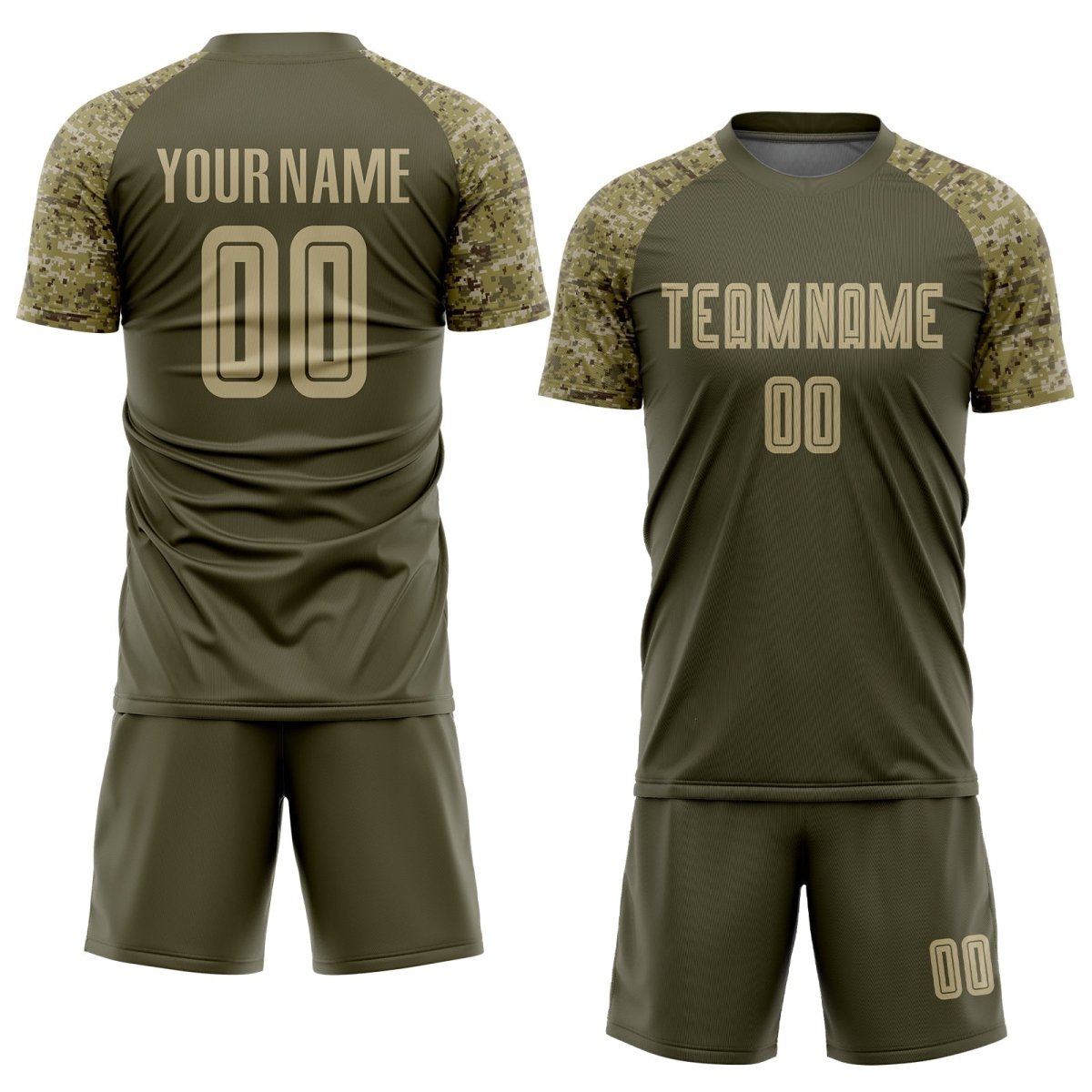 Benutzerdefiniertes Oliven Vegas Gold - Camo Sublimations - Trikot "Ehrung für den Dienst" für Fußball Z529 - Climcat