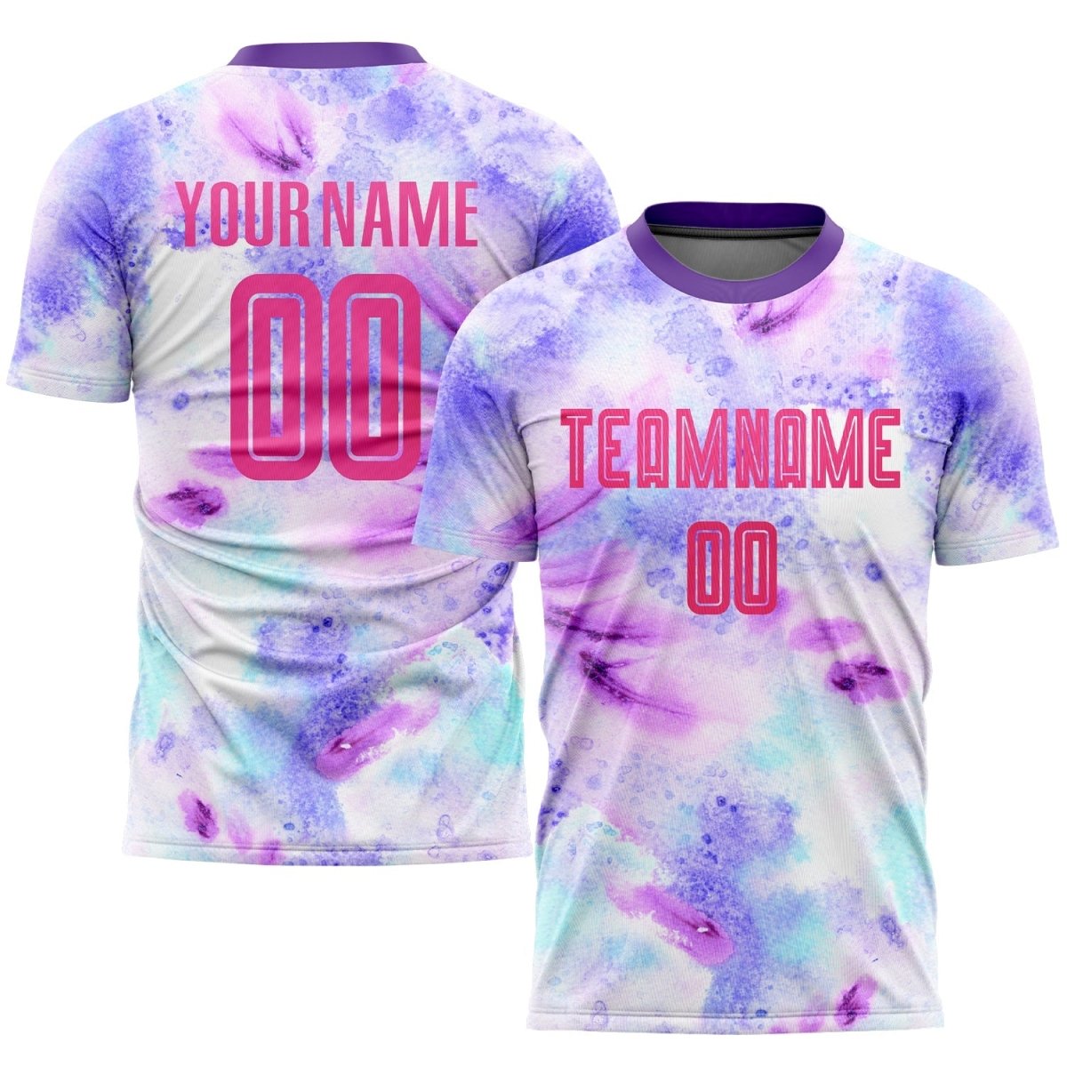Benutzerdefiniertes Pink - Purpur Tie - Dye Sublimation Fußballtrikot Q628 - Climcat