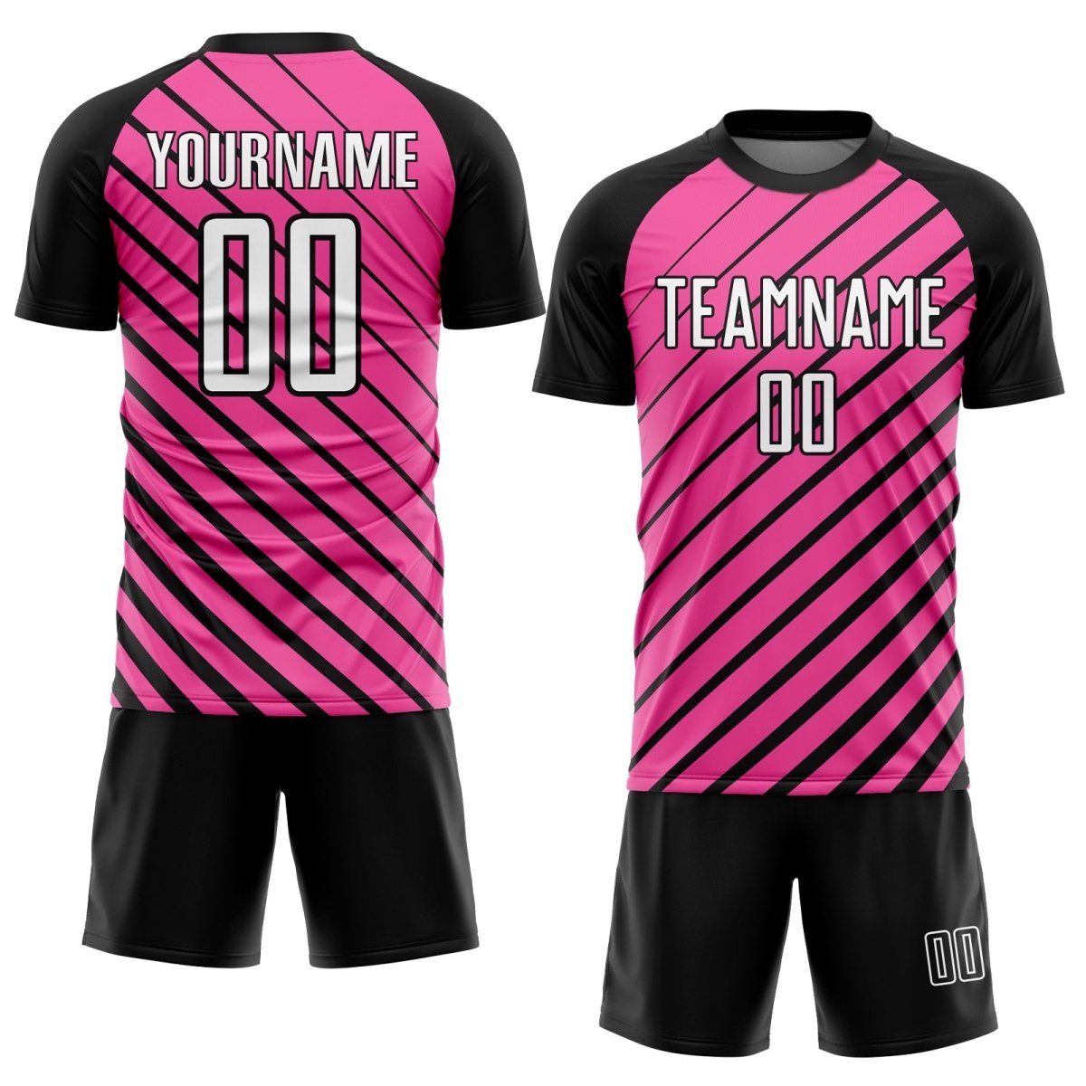 Benutzerdefiniertes Pink - Weiß - Schwarz Sublimations - Fußballtrikot O901 - Climcat