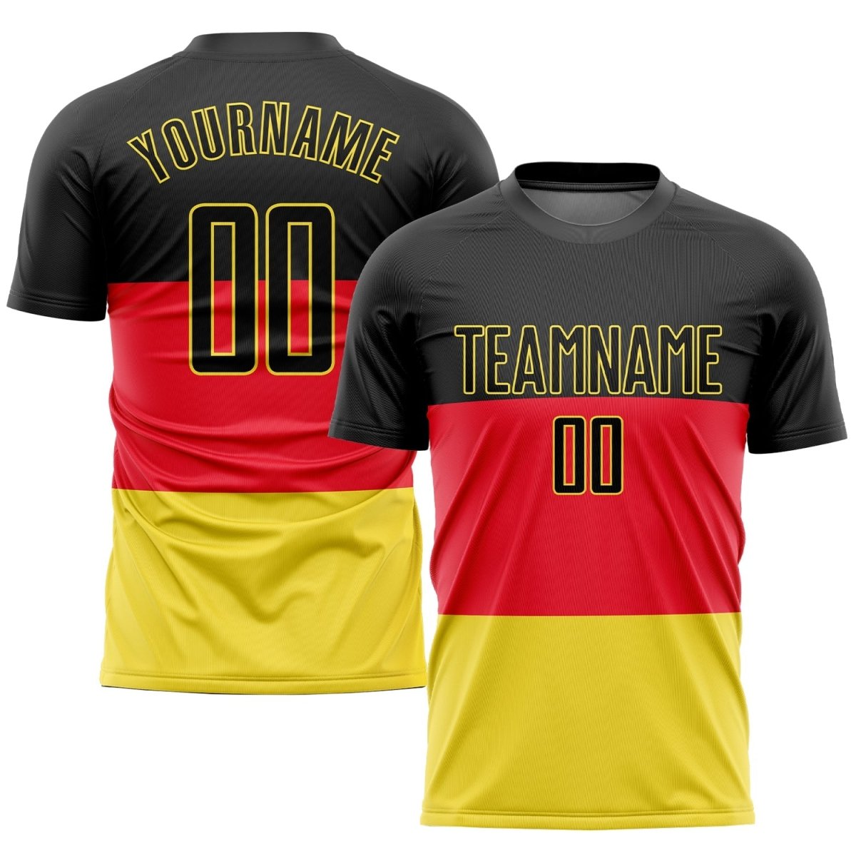 Benutzerdefiniertes Rot - Schwarz - Gold Sublimations - Trikot für die deutsche Nationalmannschaft J518 - Climcat