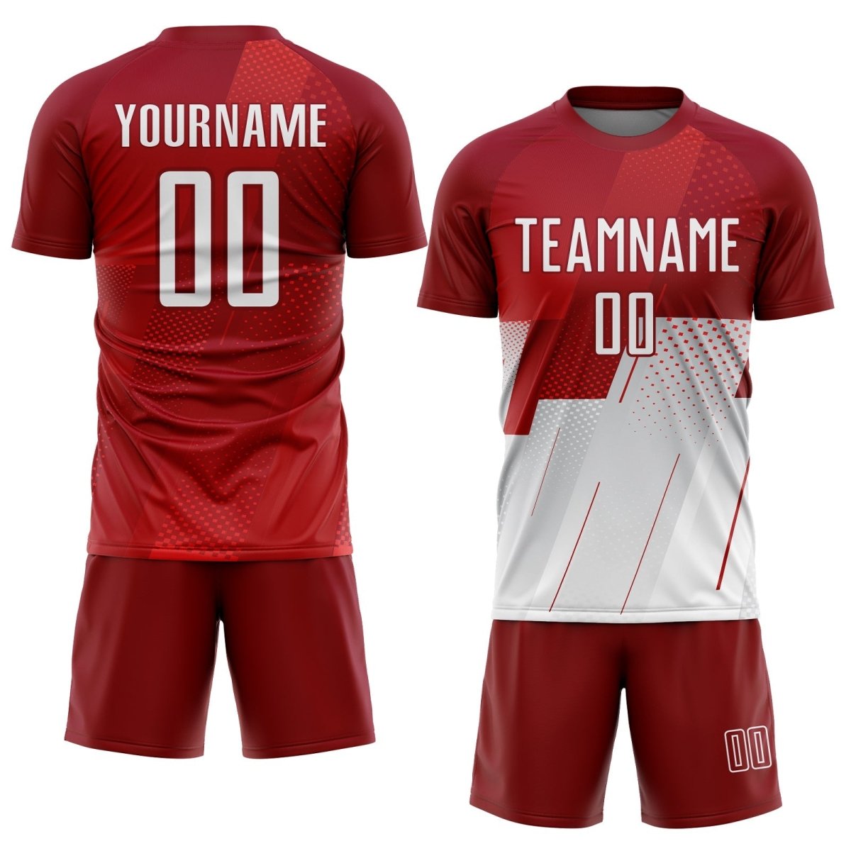 Benutzerdefiniertes Rot - Weiß Sublimations Fußballtrikot E701 - Climcat