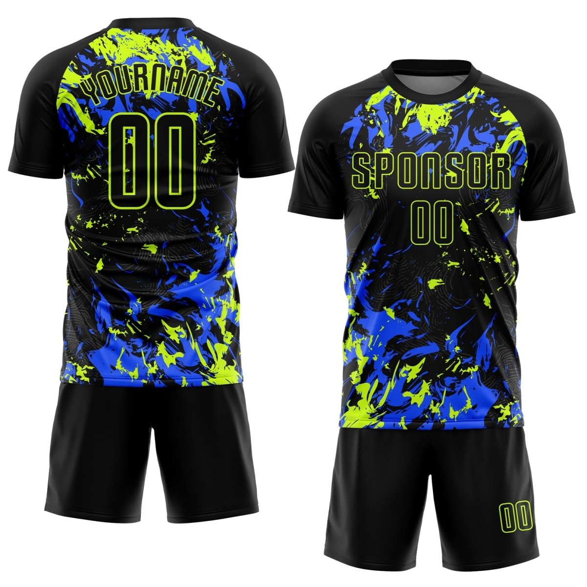 Benutzerdefiniertes schwarzes Neon - Grün - Royal Sublimations - Fußballtrikot I505 - Climcat