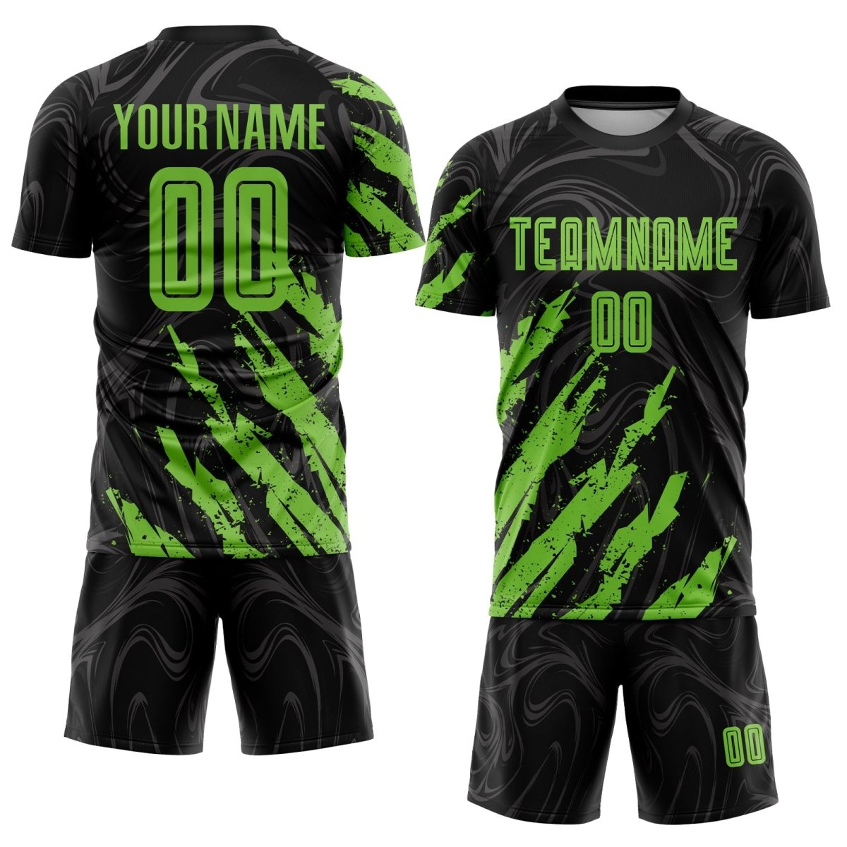 Benutzerdefiniertes schwarzes Neon - Grün Sublimations - Fußballtrikot H399 - Climcat