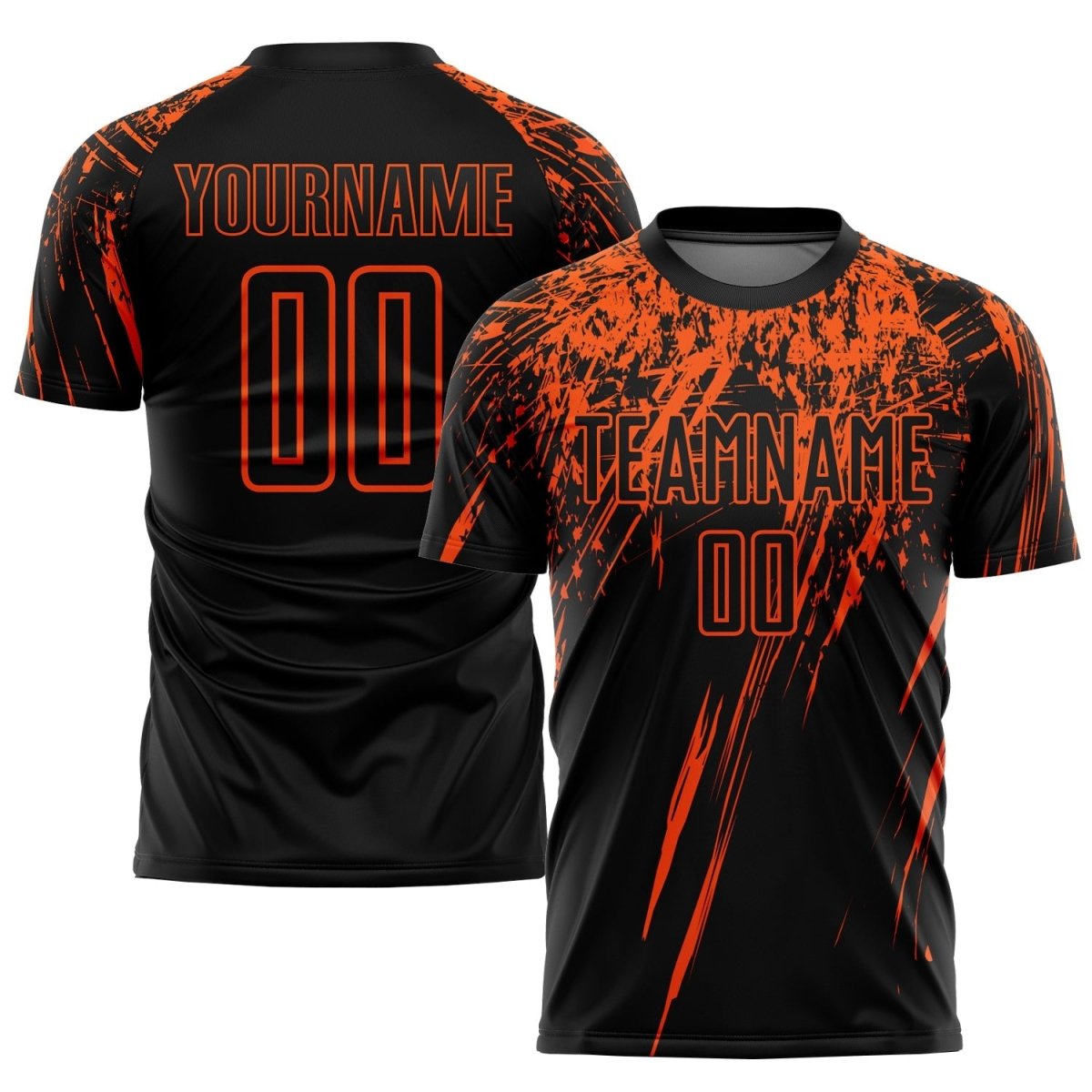Benutzerdefiniertes schwarzes und oranges Sublimations - Soccer - Trikot V509 - Climcat