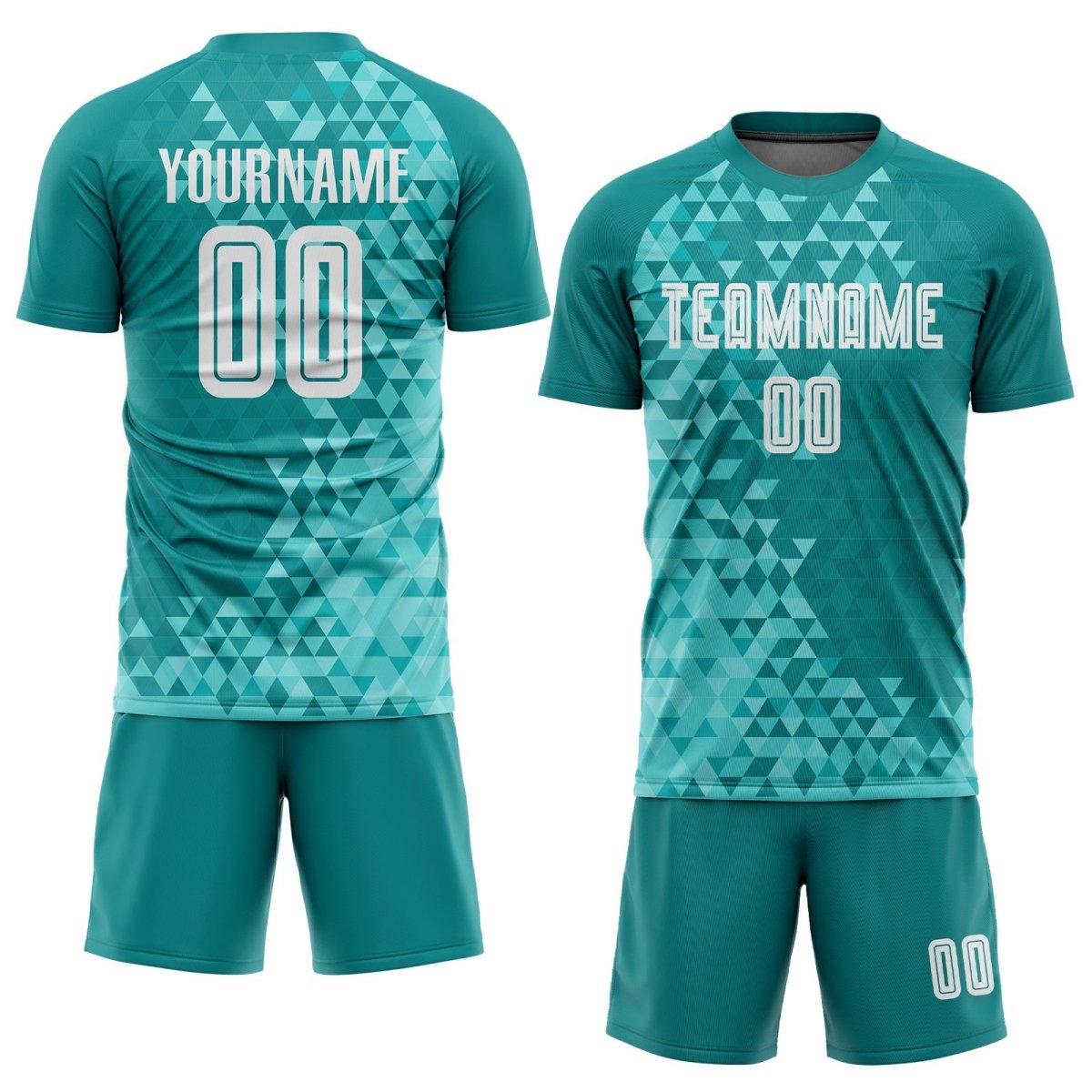Benutzerdefiniertes Teal - Weiß Drittes Sublimationsfußballtrikot M785 - Climcat