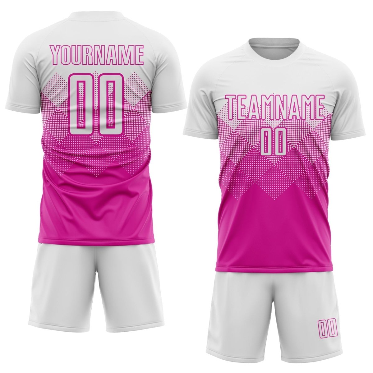 Benutzerdefiniertes tiefes Pink und weißes Sublimations - Fußballtrikot V897 - Climcat
