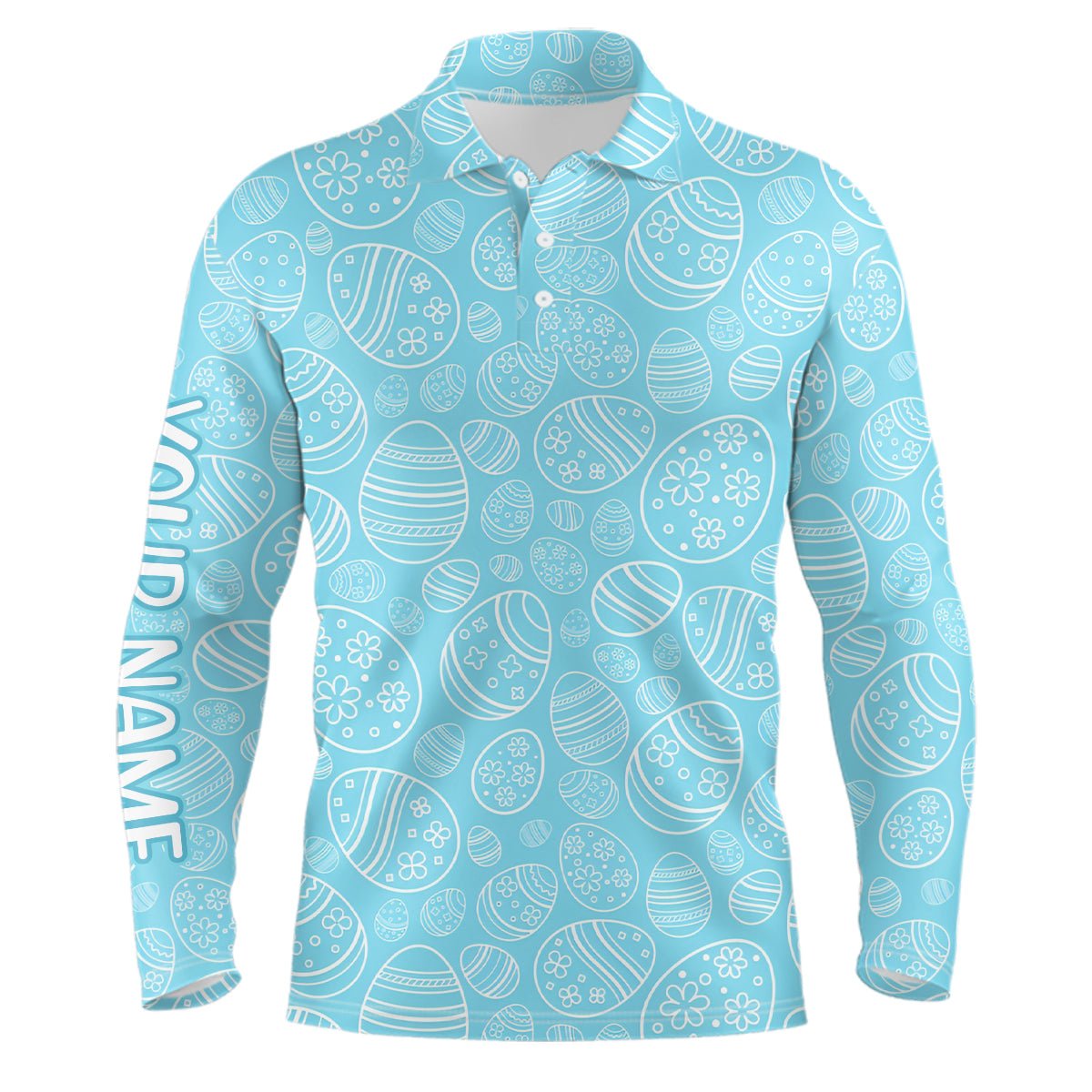 Blau Osterei Herren Golf Polo Shirt - Lustiges Ostertags Golfoberteil für Männer - Golfgeschenke - Maßgeschneiderte Ostertags Golf Tops für Herren L1337 - Climcat