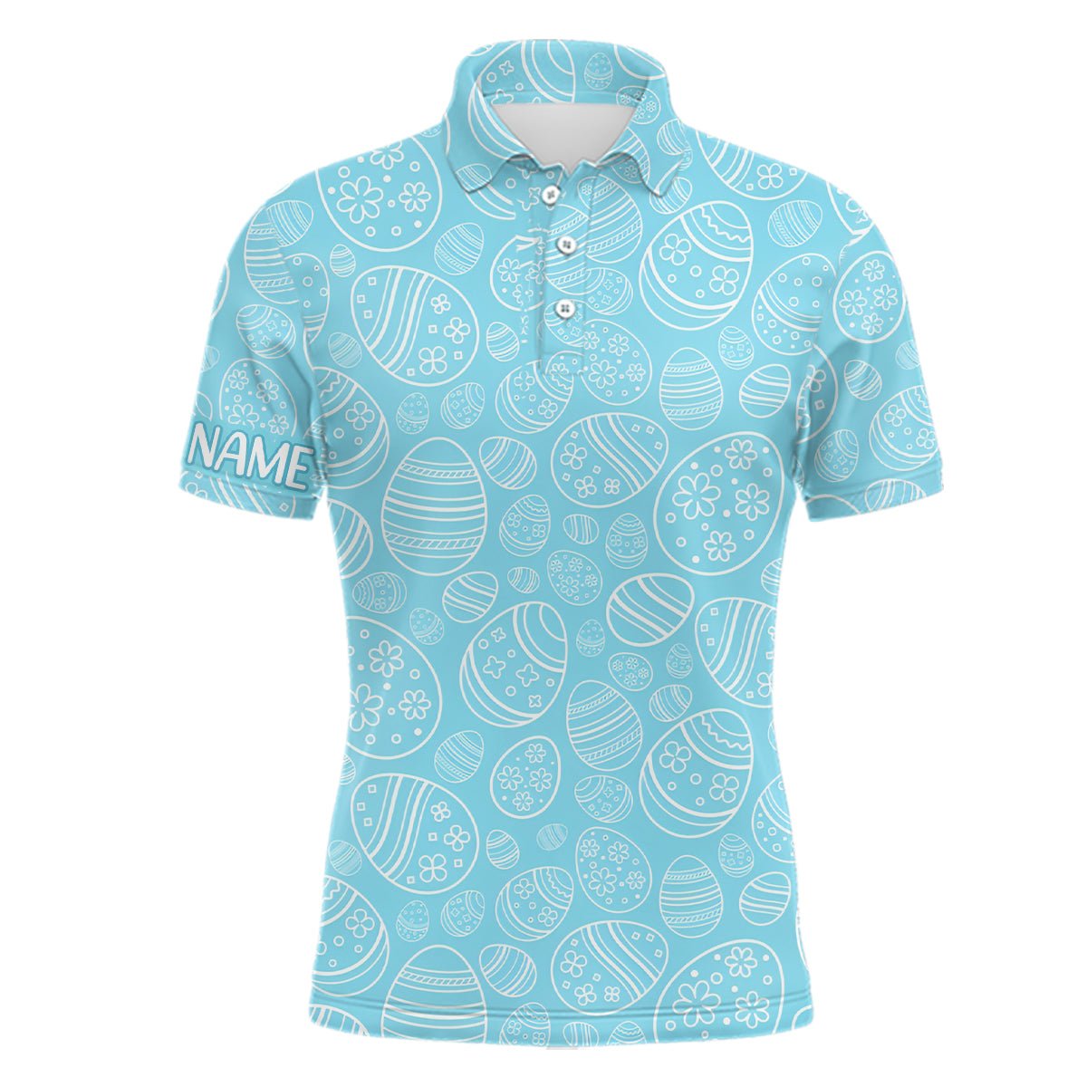 Blau Osterei Herren Golf Polo Shirt - Lustiges Ostertags Golfoberteil für Männer - Golfgeschenke - Maßgeschneiderte Ostertags Golf Tops für Herren L1337 - Climcat