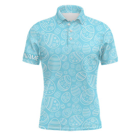 Blau Osterei Herren Golf Polo Shirt - Lustiges Ostertags Golfoberteil für Männer - Golfgeschenke - Maßgeschneiderte Ostertags Golf Tops für Herren L1337 - Climcat