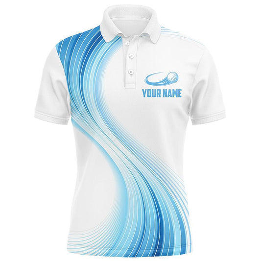 Blau Weiß Verlauf Herren Golf Polo Shirts Personalisierte Golfshirts für Männer Personalisierte Golfgeschenke L1317 - Climcat