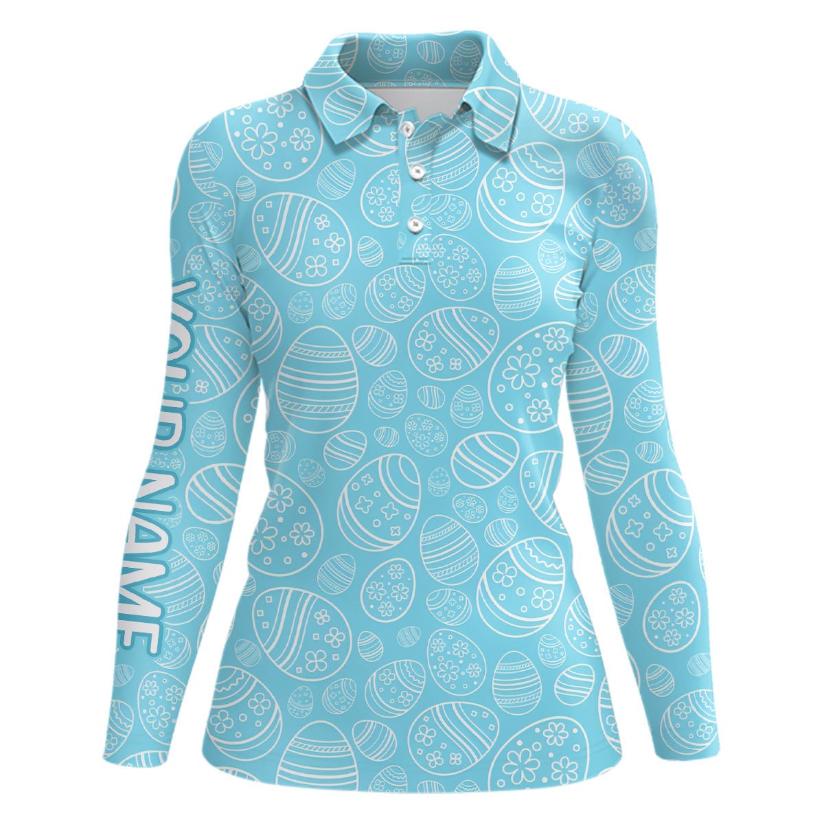 Blaue Ostereier Damen Golf Polo Shirt Personalisierte Ostertags Lustige Golf Tops Für Frauen Golf Geschenk L1337 - Climcat