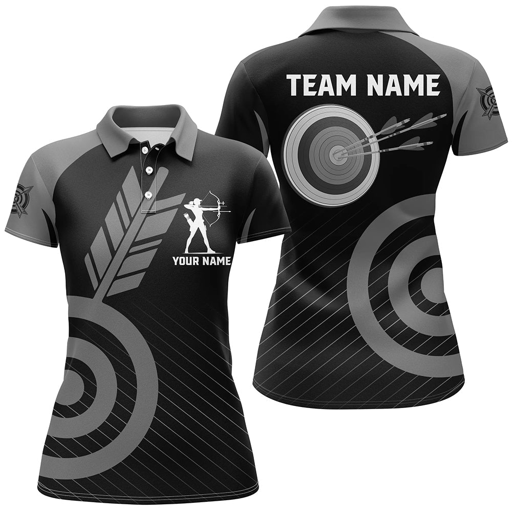 Bogenschieß Poloshirt Grau Personalisiert - Damen & Herren Team Shirts T1496 - Climcat
