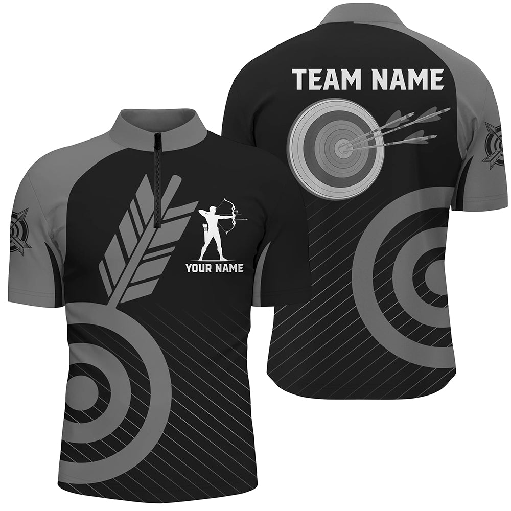 Bogenschieß Poloshirt Grau Personalisiert - Damen & Herren Team Shirts T1496 - Climcat