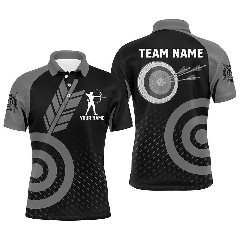 Bogenschieß Poloshirt Grau Personalisiert - Damen & Herren Team Shirts T1496 - Climcat