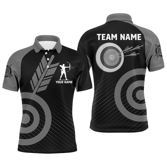 Bogenschieß Poloshirt Grau Personalisiert - Damen & Herren Team Shirts T1496 - Climcat