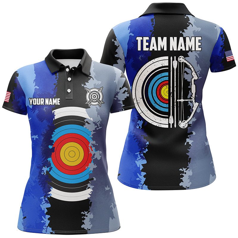 Bogenschieß Team Poloshirt Personalisiert Herren Damen Blau T1423 - Climcat