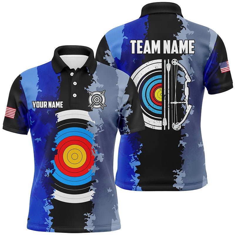Bogenschieß Team Poloshirt Personalisiert Herren Damen Blau T1423 - Climcat