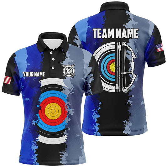 Bogenschieß Team Poloshirt Personalisiert Herren Damen Blau T1423 - Climcat