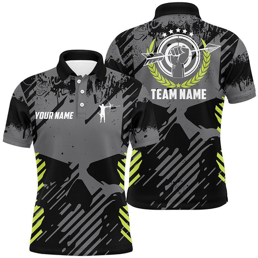 Bogenschießen Polo - Shirt Herren Damen - Grunge Totenkopf 3D - Geschenk für Bogenschützen T0600 - Climcat