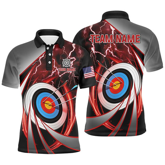 Bogenschießen Poloshirt Personalisiert | Donner Blitz Motiv | Herren & Damen Team - Shirt T1050 - Climcat
