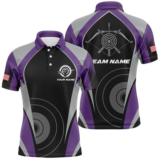 Bogenschießen Poloshirt Personalisiert Lila - Team Trikot Herren Damen T1323 - Climcat