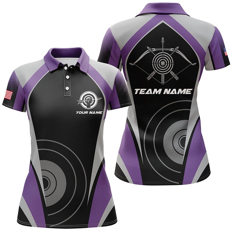Bogenschießen Poloshirt Personalisiert Lila - Team Trikot Herren Damen T1323 - Climcat