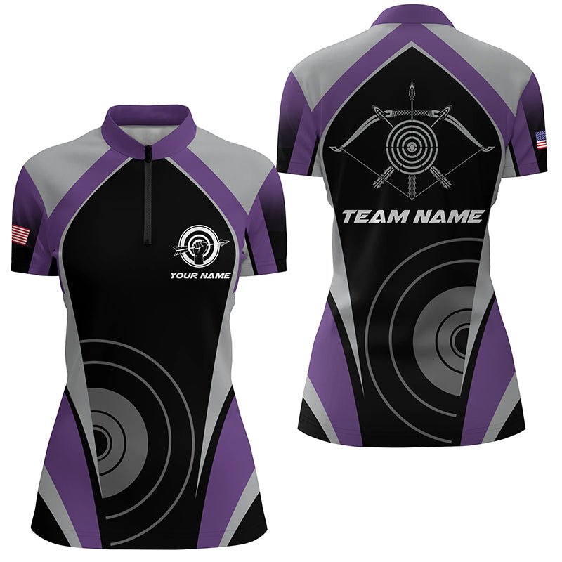 Bogenschießen Poloshirt Personalisiert Lila - Team Trikot Herren Damen T1323 - Climcat