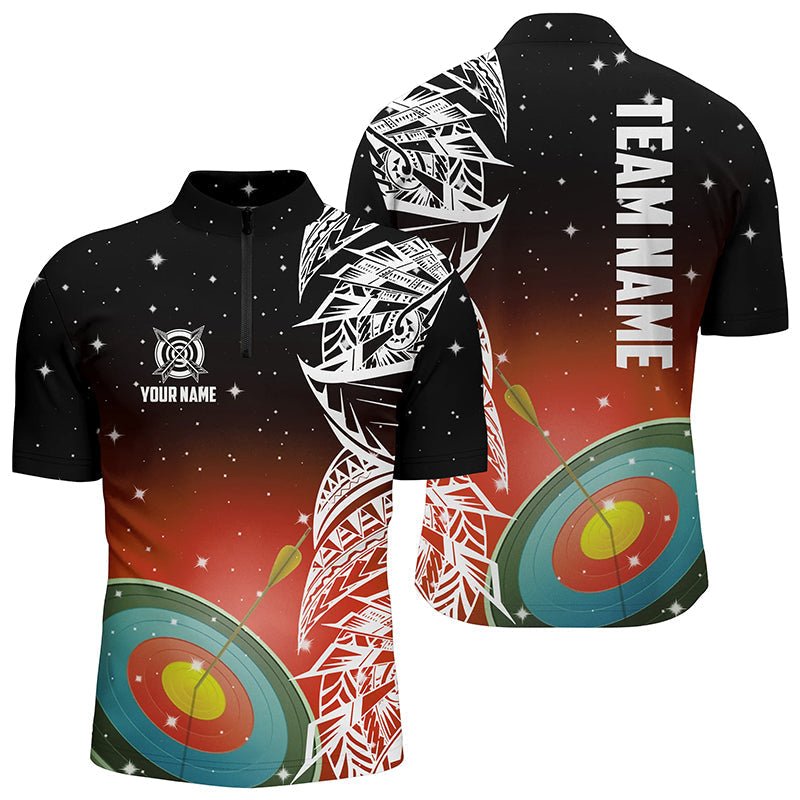 Bogenschießen Poloshirt / Trikot Unisex personalisiert - 3D Ziel & Rotes Galaxie Muster - Team / Liga T1084 - Climcat
