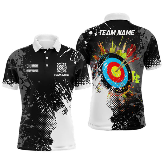 Bogenschießen Poloshirts Quarter - Zip Shirts & Jerseys für Damen & Herren - Individuelles Weißes 3D - Ziel Design T1969 - Climcat