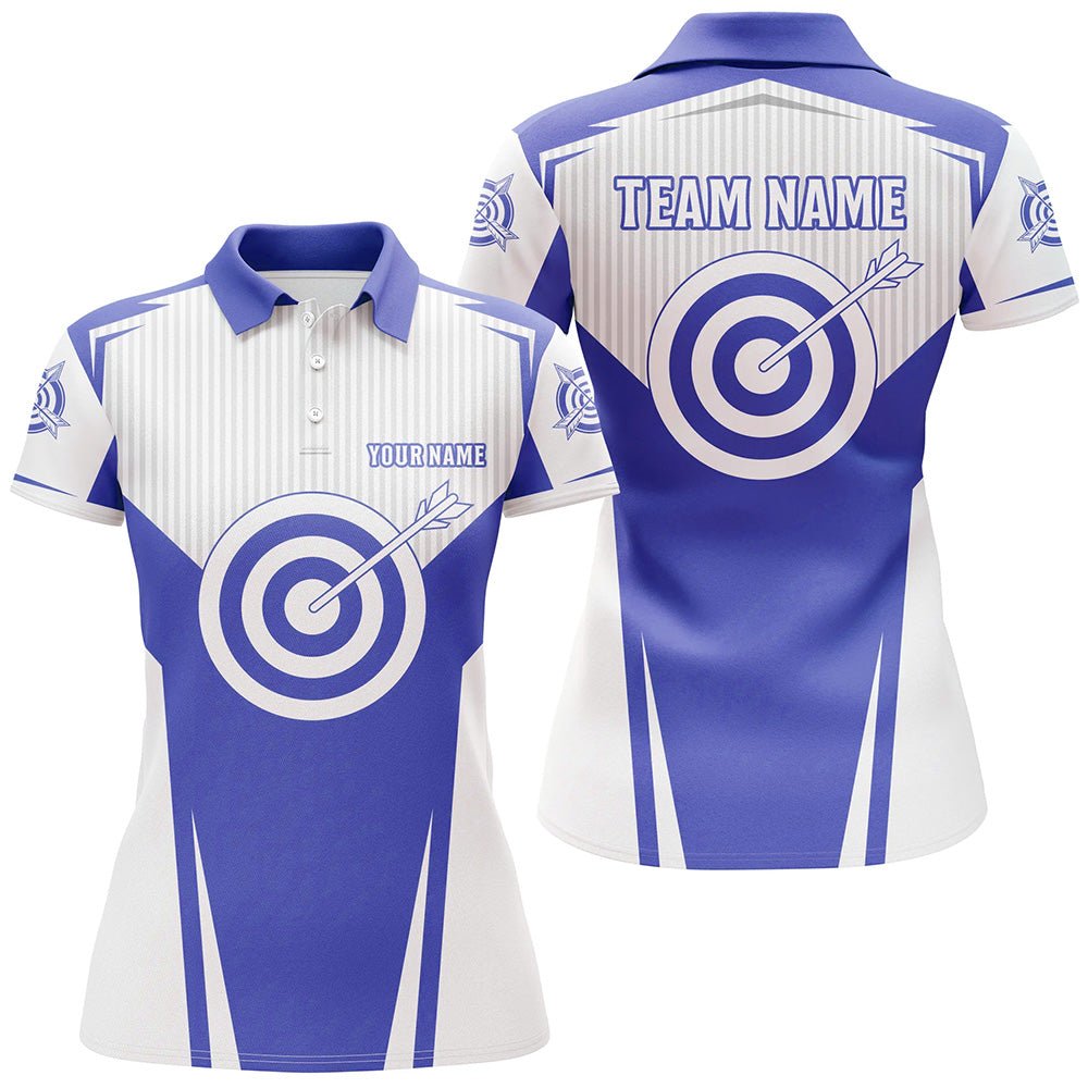 Bogenschießen Team Polo Shirt / Trikot Unisex Blau - Personalisierbar mit Teamnamen T0707 - Climcat