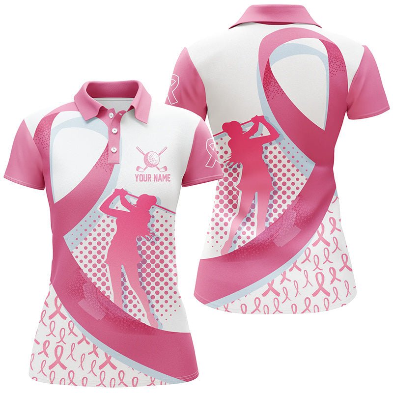 Brustkrebs-Aufklärung Golft-Shirts für Damen, individuelles Team Damen Golft-Poloshirt, Pink Ribbon Golft-Shirts N7059 - Climcat