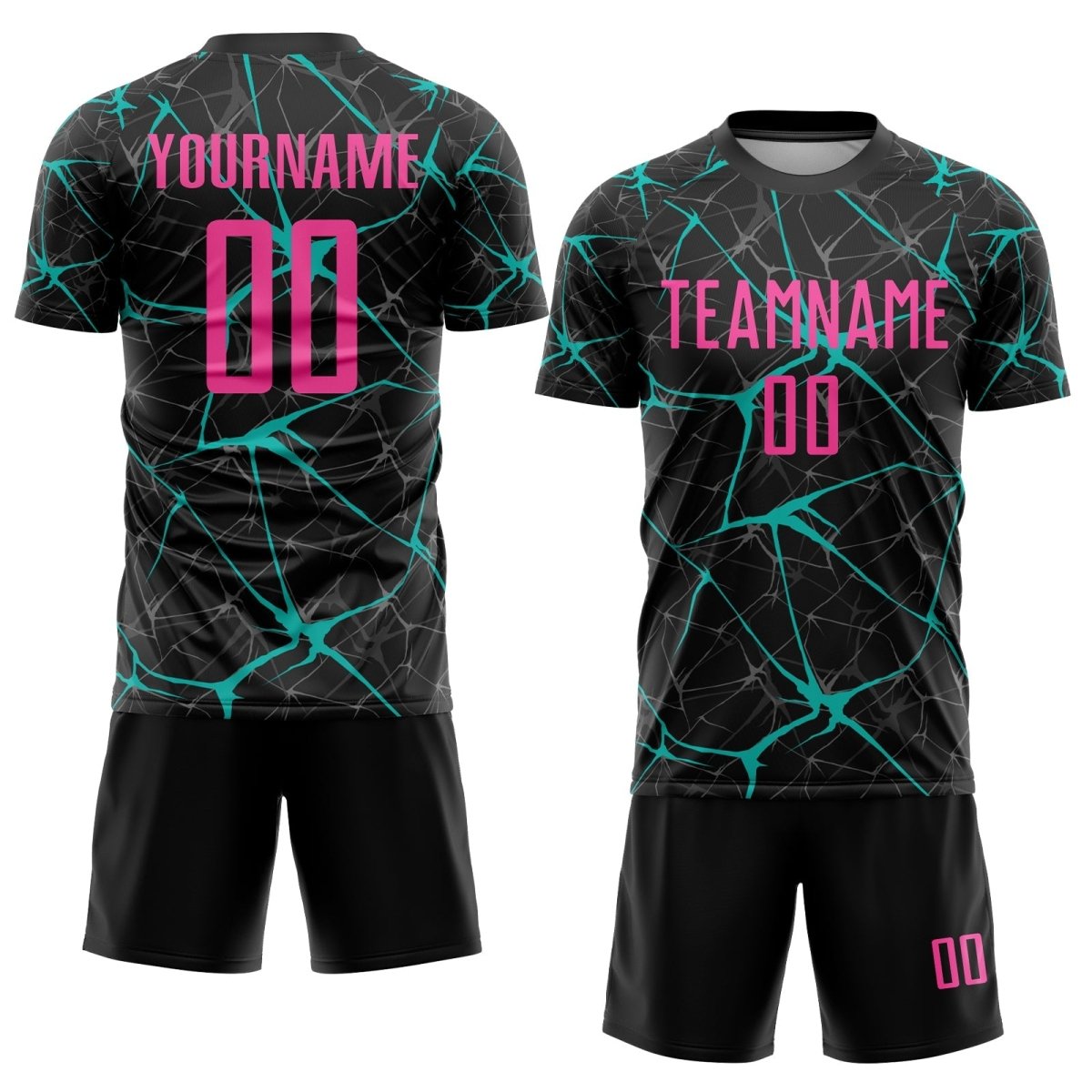 Custom Black Pink - Aqua Sublimations - Fußballtrikot U496 - Climcat