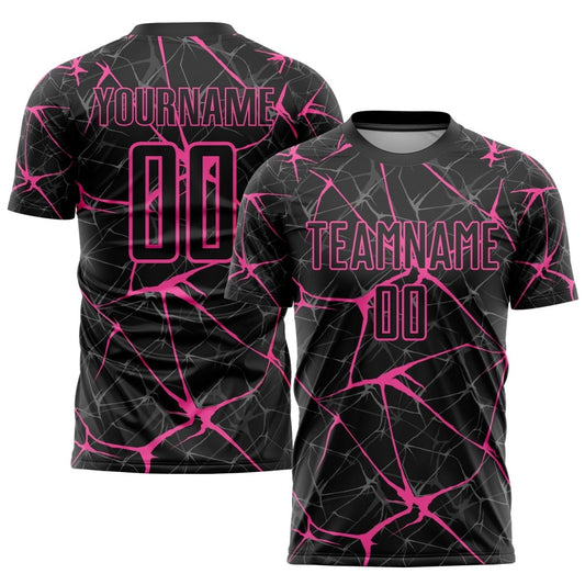 Custom Black Pink Sublimation Fußballtrikot O312 - Climcat