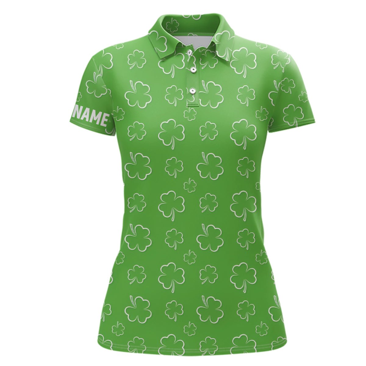 Damen Golf Polo Shirt Grün Kleeblatt St. Patrick's Tag Maßgeschneiderte Golf Shirts Für Frauen Golf Geschenke L1257 - Climcat