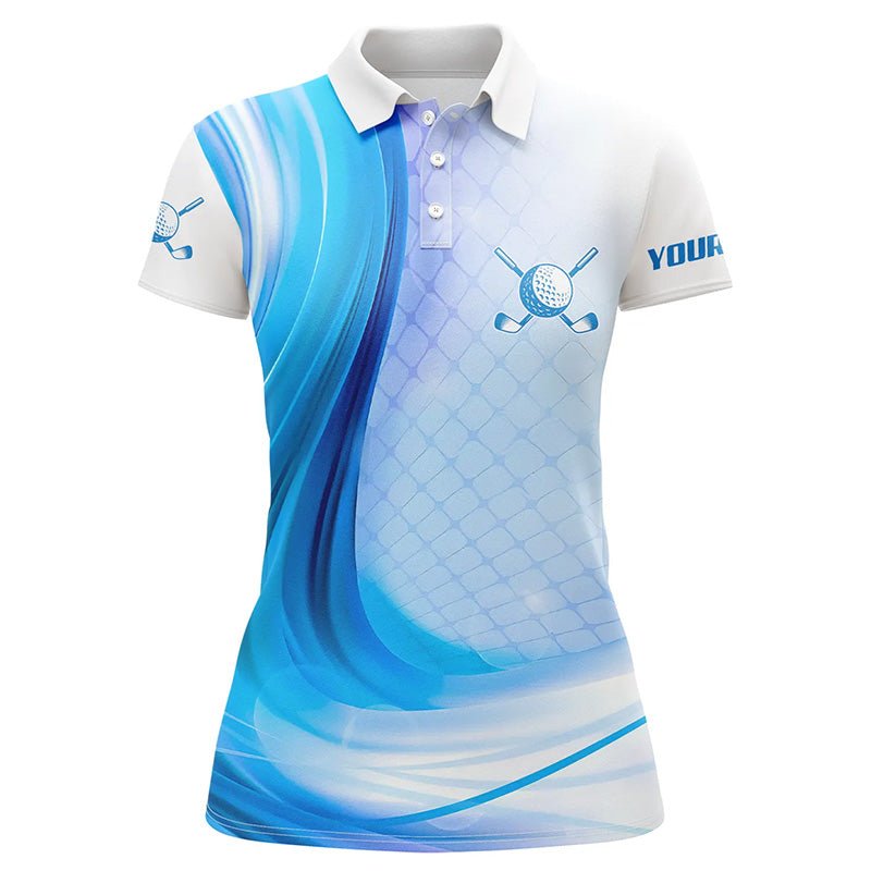 Damen Golf Polo Shirt mit Blaulicht-Glanz | Personalisiertes Damen Golfshirt | Golfgeschenke für Frauen L1324 - Climcat