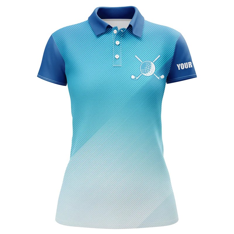 Damen Golf Polo Shirts - Individuelles Blaues Muster - Sportliche Golfbekleidung für Frauen T111 - Climcat