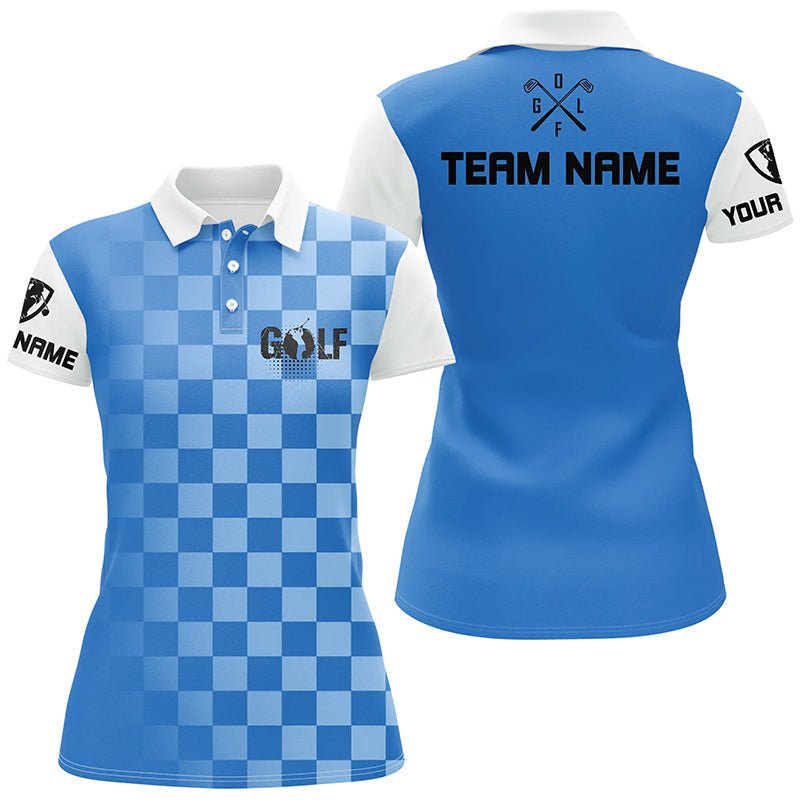 Damen Golf Poloshirts individueller Name lustige Damen Golfshirts, Damen Golfbekleidung | Blau N4860 - Climcat