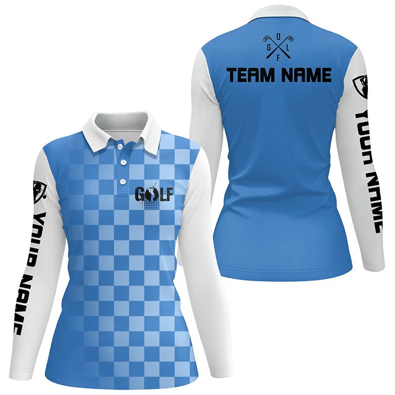 Damen Golf Poloshirts individueller Name lustige Damen Golfshirts, Damen Golfbekleidung | Blau N4860 - Climcat