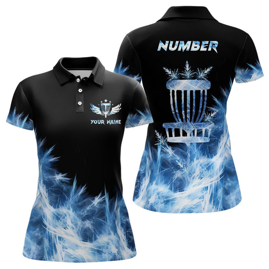 Eisblaues Disc Golf Polo-Shirt | Personalisierte Disc Golf Geschenke für Frauen | Disc Golf Korb Shirts L1402 - Climcat