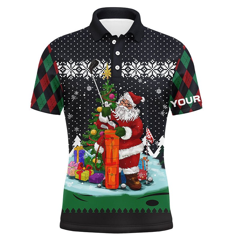 Golf Santa Argyle Muster Weihnachts Herren Golf Polo Shirts Maßgeschneiderte Golf Hemden Für Männer Golf Geschenke L1023 - Climcat