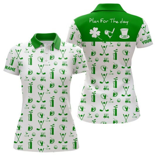 Grün-weißes Plan Für Den Tag Golf Icon St. Patrick's Day Polo Shirt Maßgeschneiderte Golfshirts Für Damen L1279 - Climcat