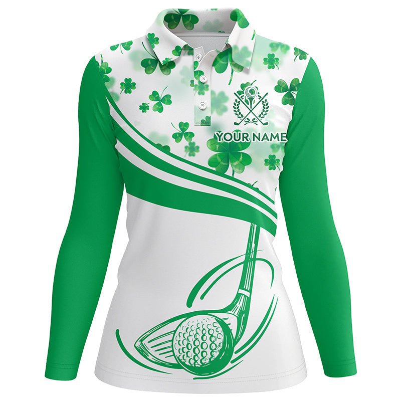 Grüne Kleeblatt St. Patrick's Day Golf Polo Shirt - Personalisierte Golfshirts für Damen - Golfgeschenke L1300 - Climcat